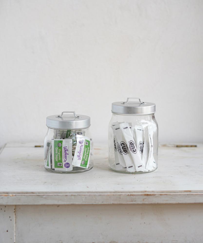 빈티지 유리 캐니스터 유리병 S