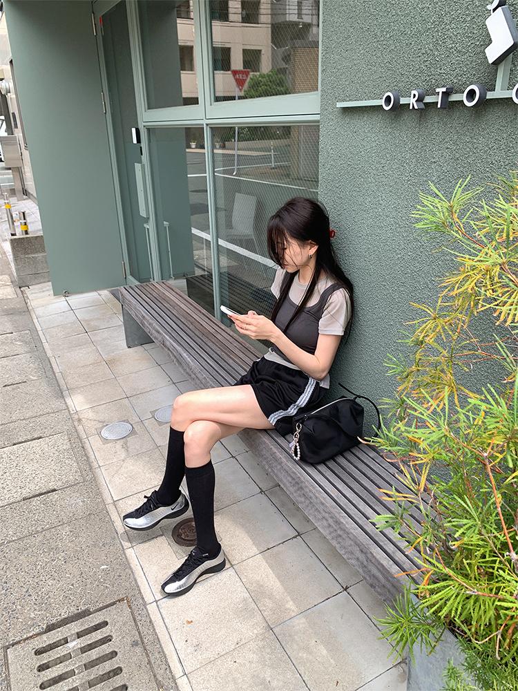 크렘므 체다 레이어드 메쉬 티셔츠 SET