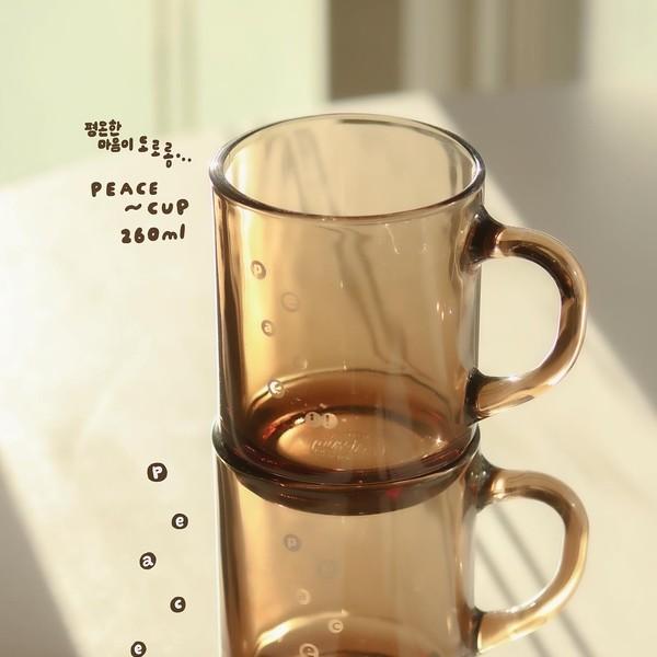 겨울 나무색의 평온한 마음이 도로롱 ~ peace cup (260ml)