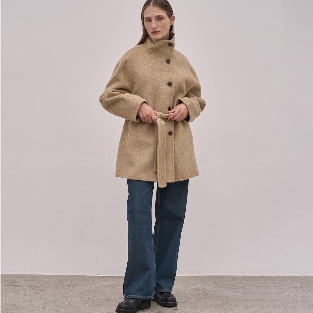 Handmade Wool Half Robe Coat_2Color
