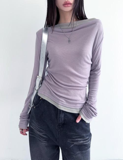 flow neck wool loose tee
