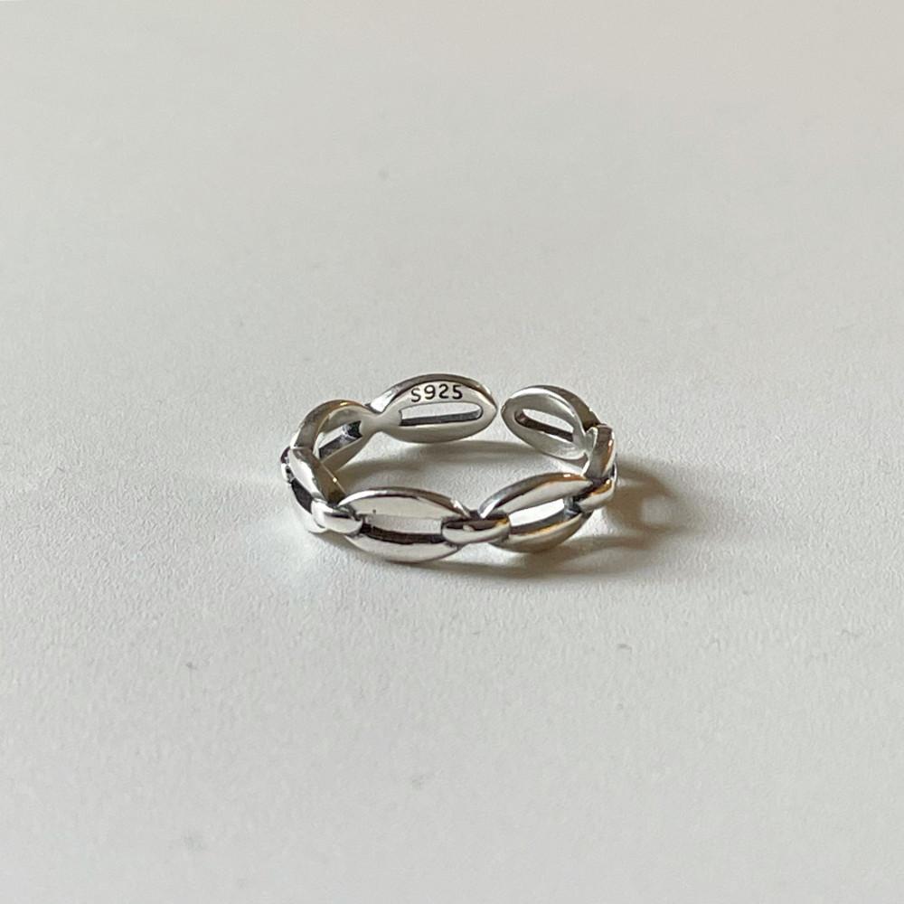 [실버925] 엔틱무드 라운드 체인 오픈링 / 유화 빈티지무드 오픈반지