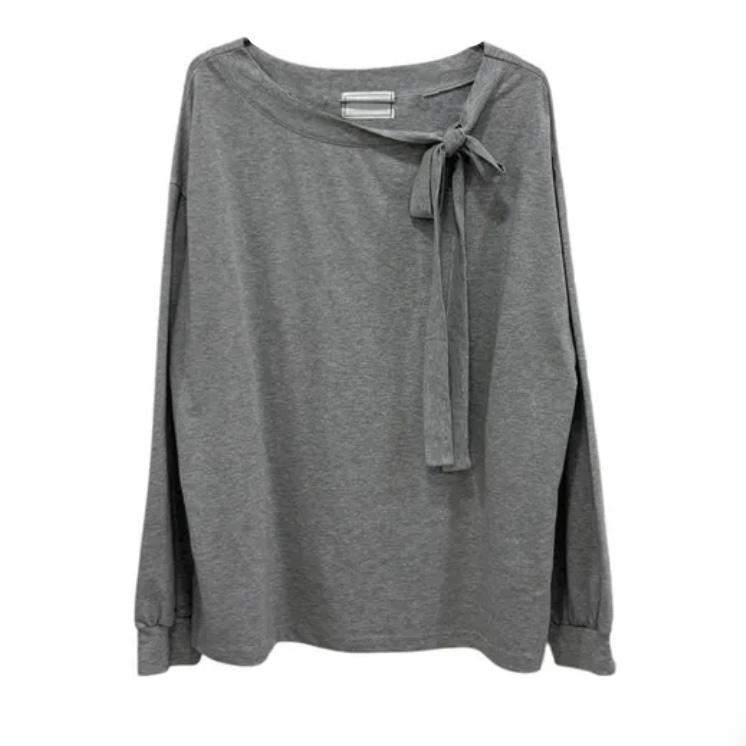 tie ribbon tee :리본끈 오버핏 티셔츠