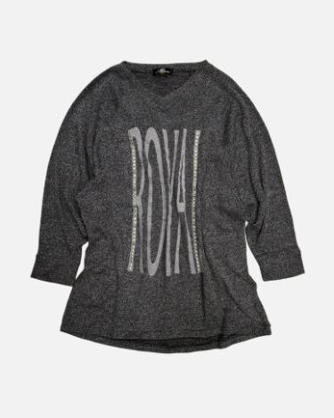 stud royal lettering charcoal knit