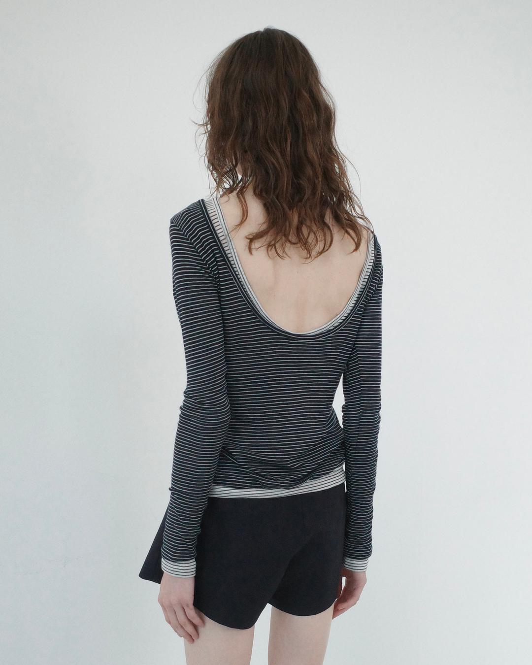 [Exclusive] flétta Stripe Scoop Tee_4 Colors