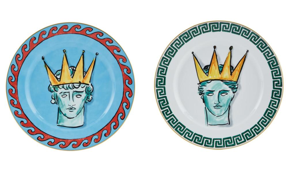 리차드 지노리 1735 루크 에드워드 홀 크라운 디너 플레이트 28cm 블루/화이트