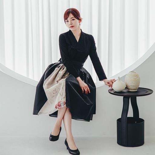 수설화 생활한복 화양 3겹 허리치마 랩스커트