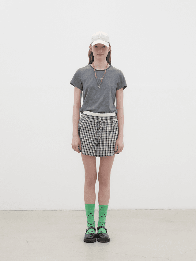 Checked Layered Boxer Shorts - Black