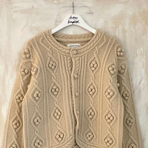 JANE BIRKIN 100% WOOL HANDMADE CARDIGAN (CREAM)
