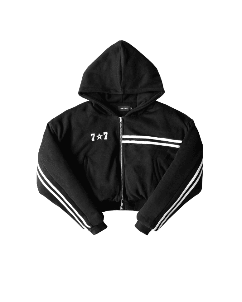 paded track hood zip up