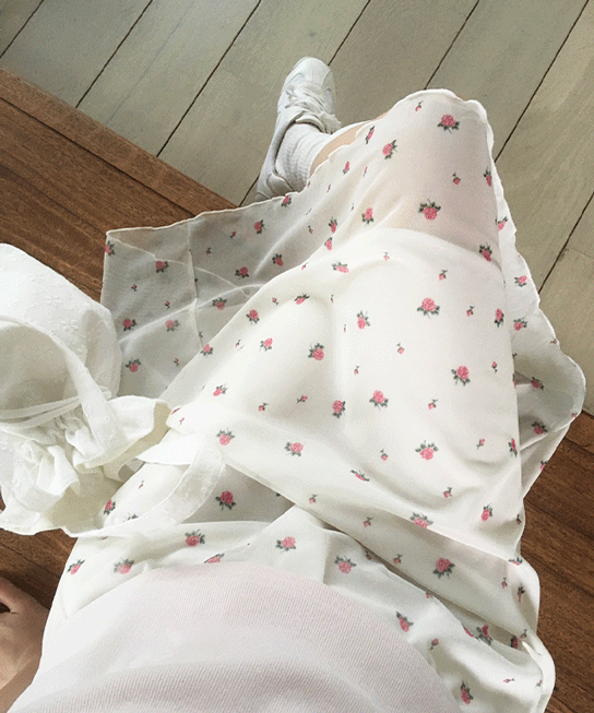 모로이 장미 미디스커트