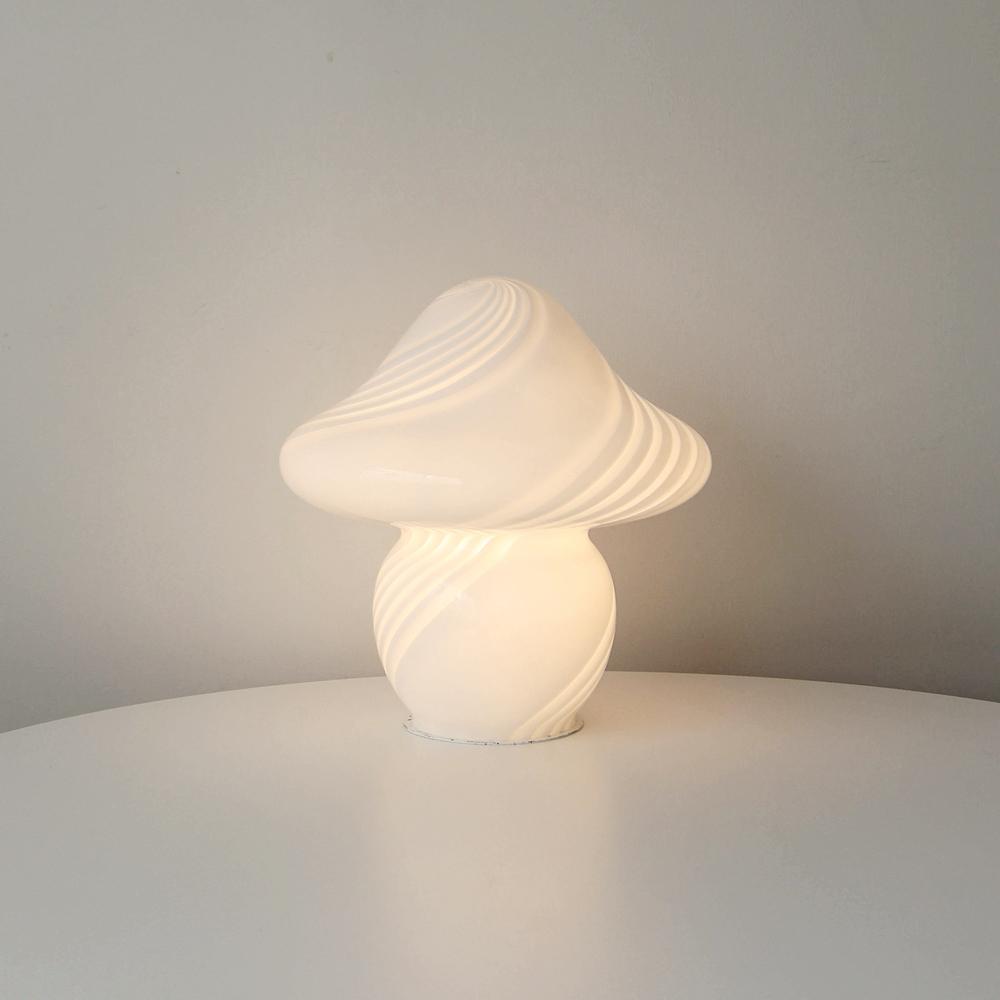 1980s Murano Mushroom Glass Table Lamp