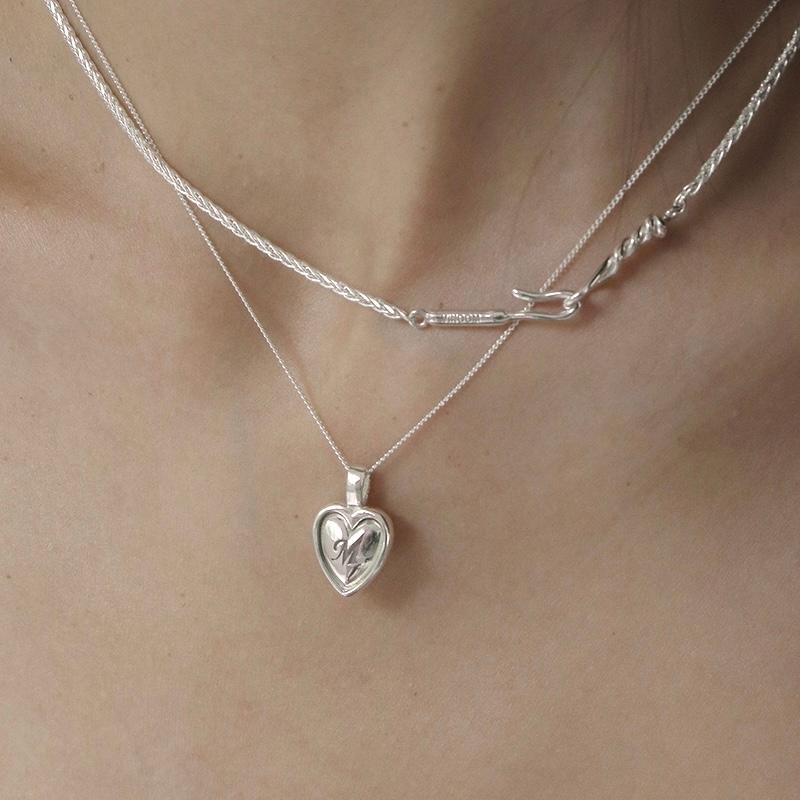 heart volume necklace (이니셜)