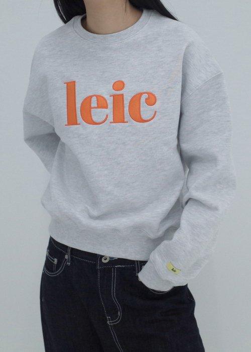 LEIC BIG LOGO SWEAT SHIRT (melange white)