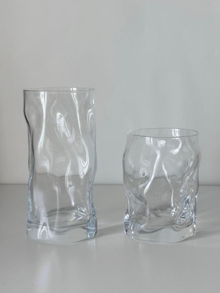 wave glass cup/ 웨이브 아메리카노 커피 하이볼잔 언더락잔 맥주잔 유리잔 물컵