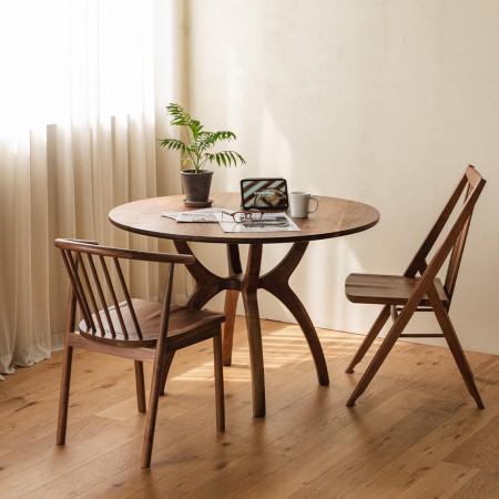 카린 원형 원목 테이블 월넛