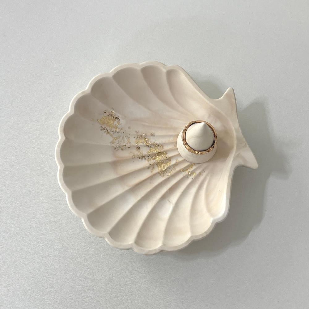 [무배]메종 조개 트레이 친환경 제스모나이트 수성 레진 액세서리 홀더 반지 보관함