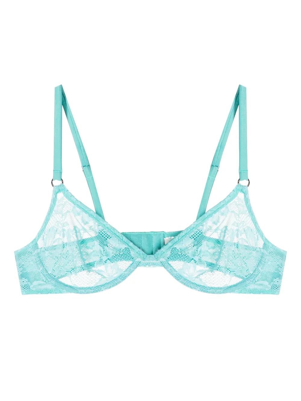 Fleur Du Mal 르 스트레치 레이스 데미 브라 | 그린 | FARFETCH KR