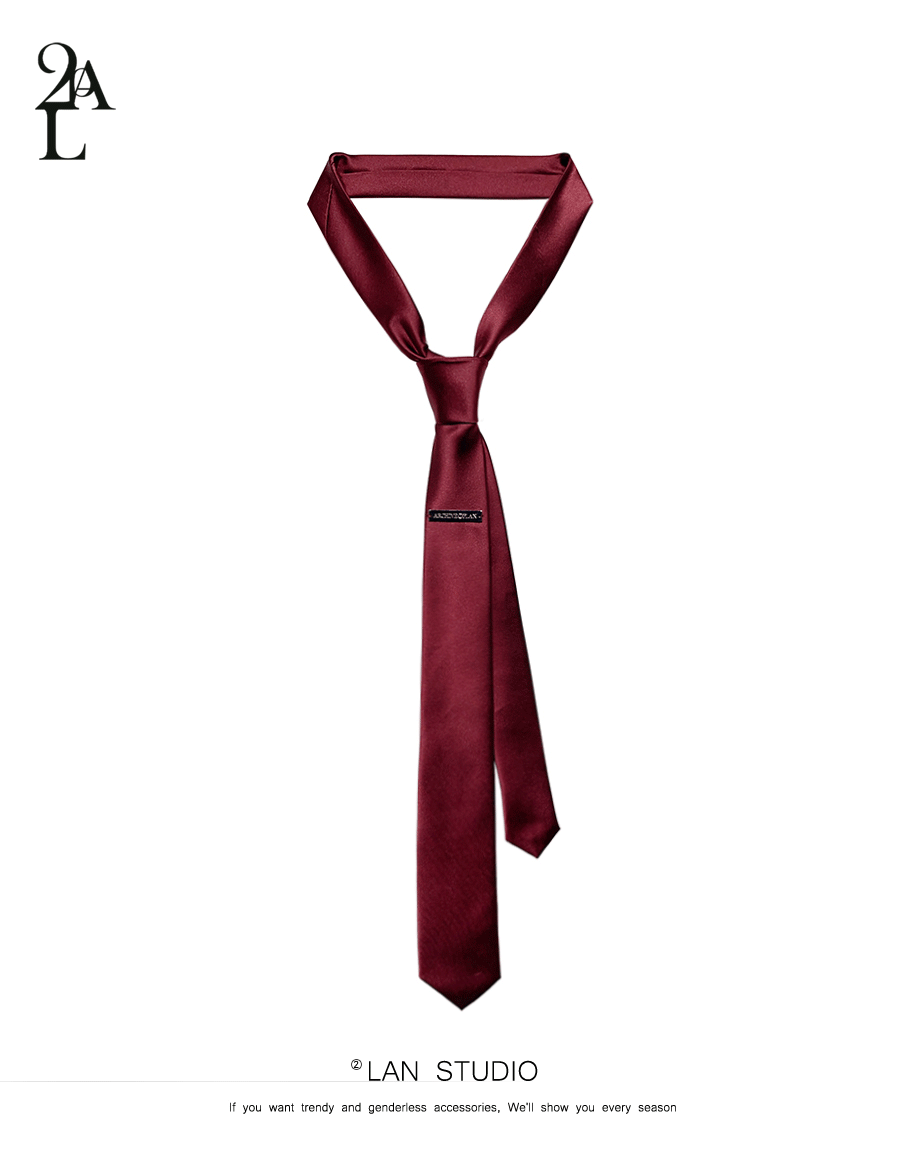 [MADE] Signature satin slim tie (2 color)