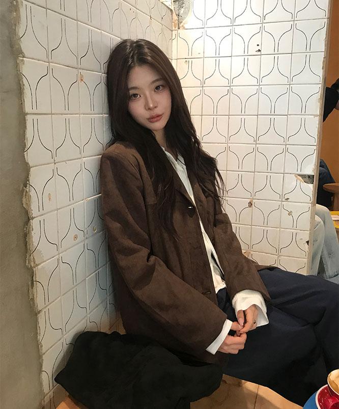 니어웨어 자브스 스웨이드자켓 (3color) /세무자켓/숏코트/하프자켓/데이트룩/하객룩