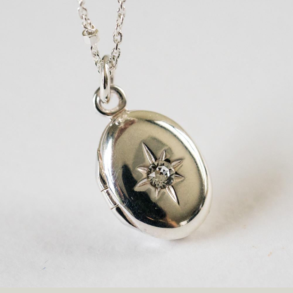 큐빅 별조각 열리는 로켓 목걸이 925실버