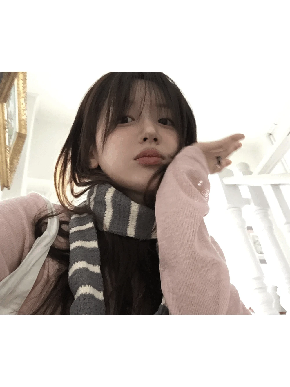 핀코 단가라 니트 머플러 (3c)