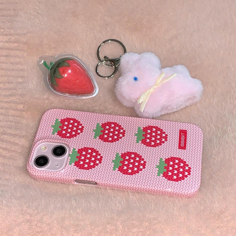 strawberry knit phone case hard 딸기 니트 케이스