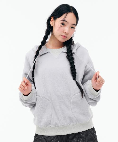 OVERSIZED FLEECE HOODIE [LIGHT GREY]