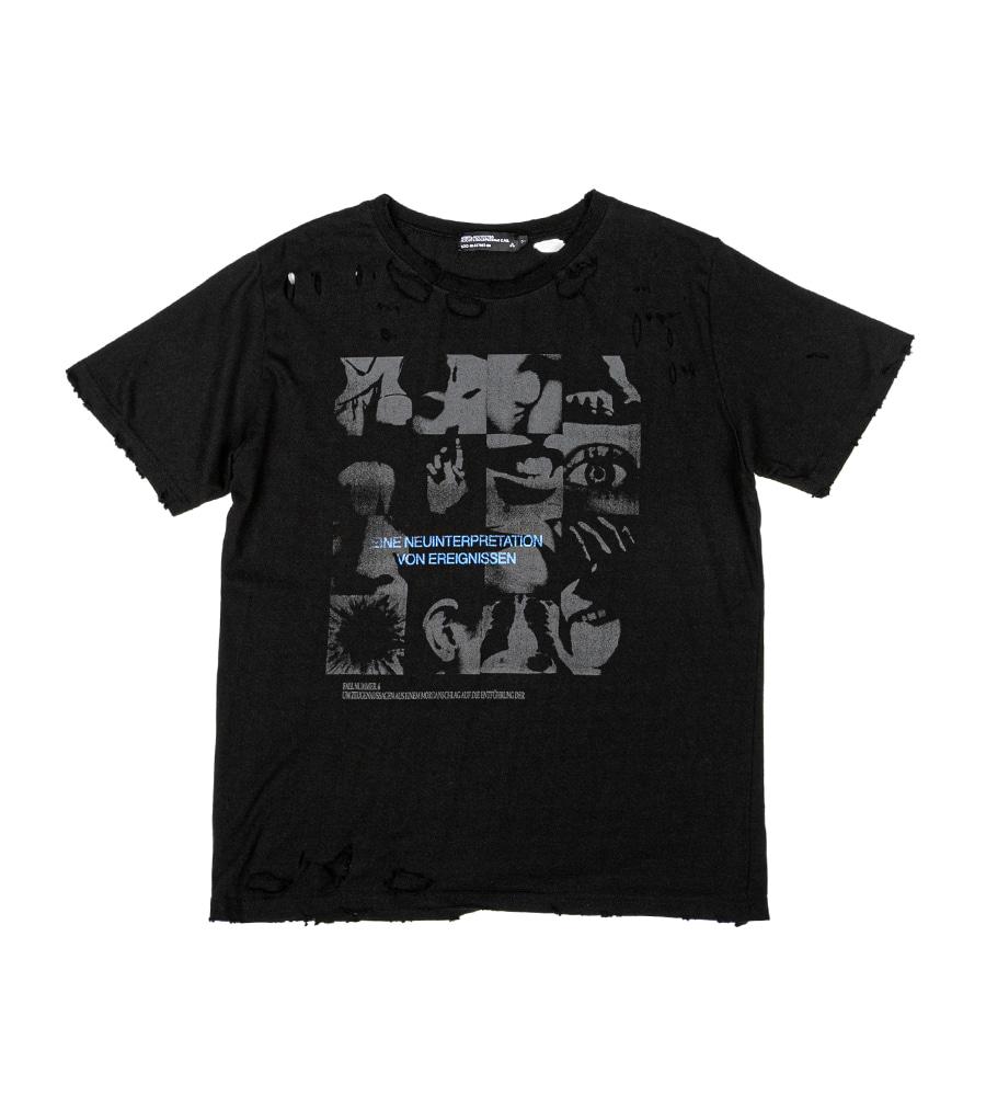 Case Number.6 Hand Distressed Short Sleeve - Black