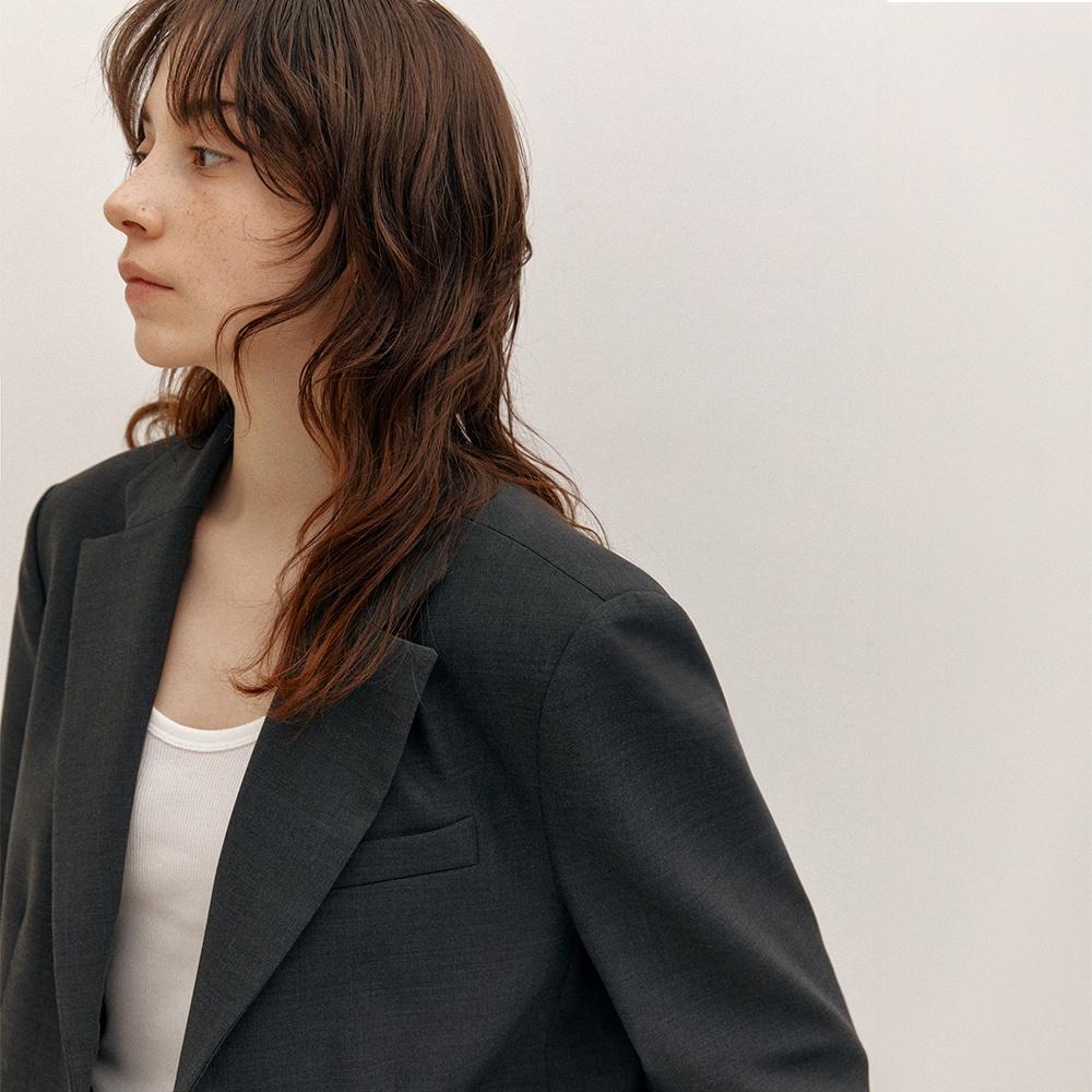 [차정원,소진,이선빈,문가영 착용]MARTIN MELANGE SINGLE JACKET (D/Grey)