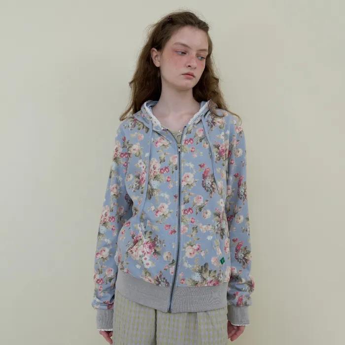 [03월 06일 예약발송] 234. Flower Lace Zip-up _ Skyblue