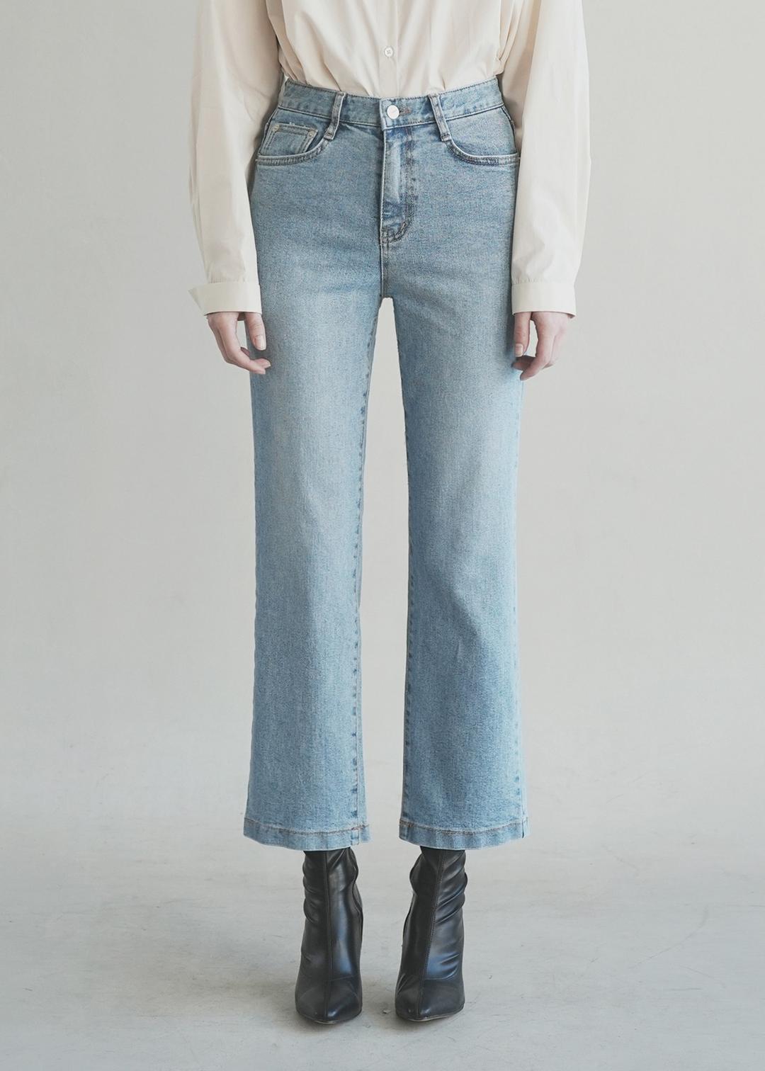 [-6cm 숏버전 추가] W1004 스트레이트 데님 팬츠_연청