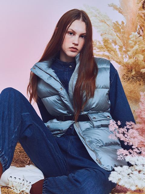 벨티드 구스 다운 베스트_Z234PSG812