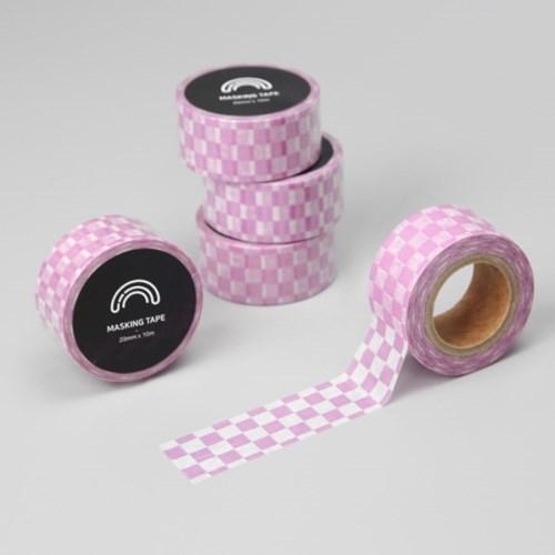 핑크 체커보드 마스킹테이프