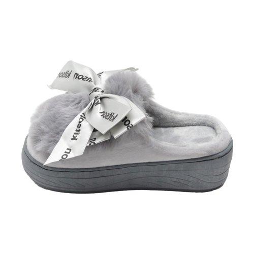 푸리나 방한 퍼 슬리퍼 그레이