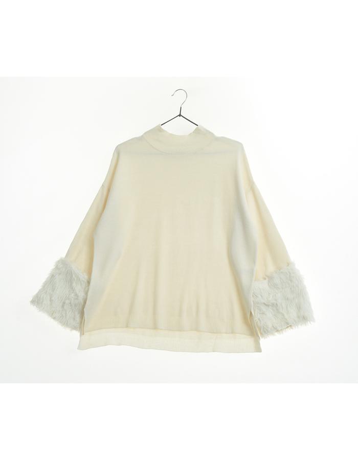 GU 아크릴 퍼 슬리브 니트 / WOMAN L