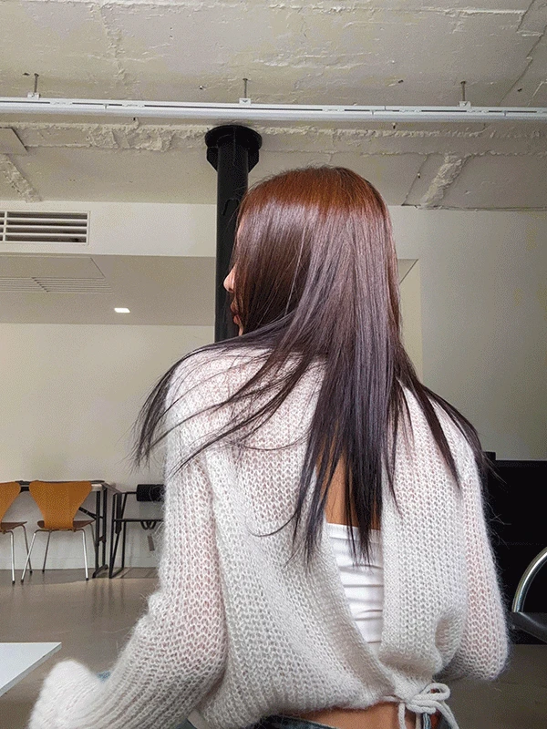 Oval tie-back alpaca cardigan