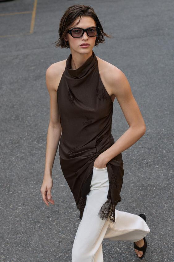 홀터넥 캐미솔 원피스