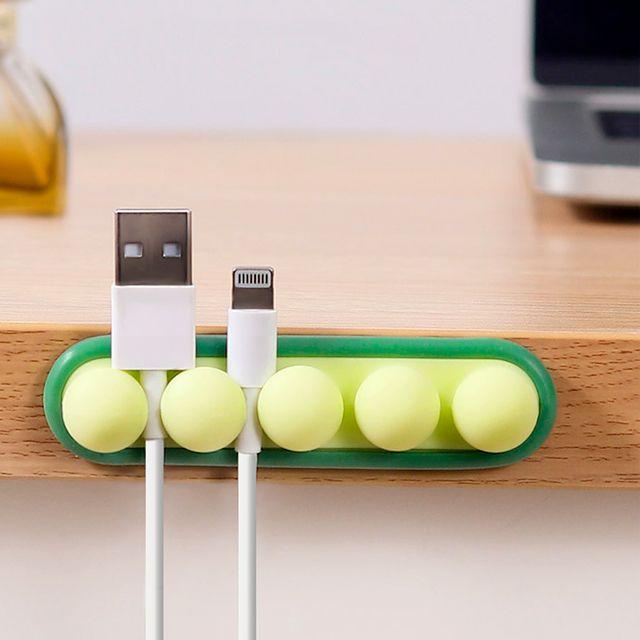 1+1할인 USB 핸드폰 충전케이블 책상거치대 고정홀더 데스크탑 컴퓨터전선 정리 만능클립 4구
