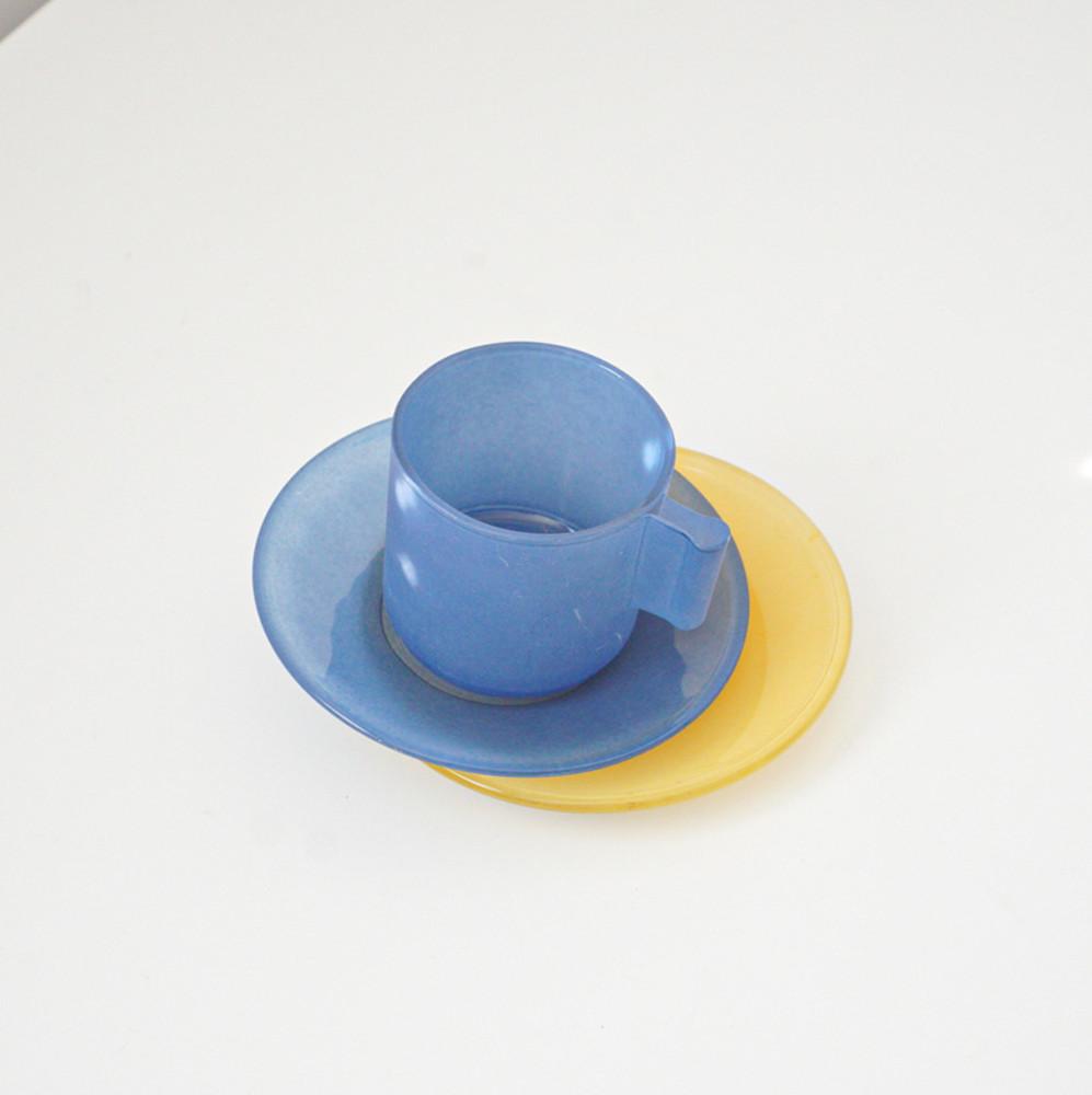[vintage] 레트로 이태리 프로스트 데미타스 찻잔세트 (retro italy frosted demitasse cup and saucer)