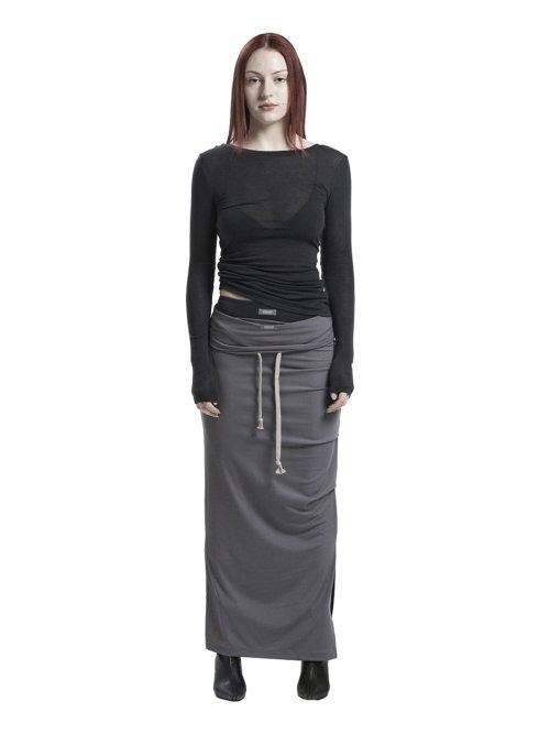 Jersey shirring skirt in grey