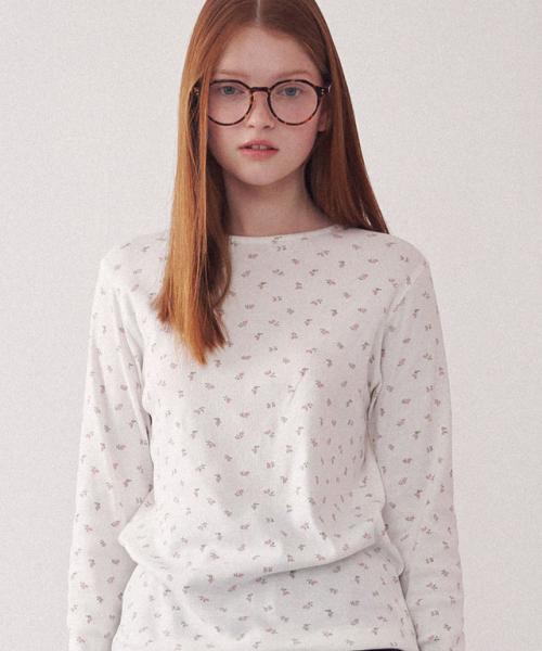 FLORAL LONG SLEEVE IVORY PINK FLOWER