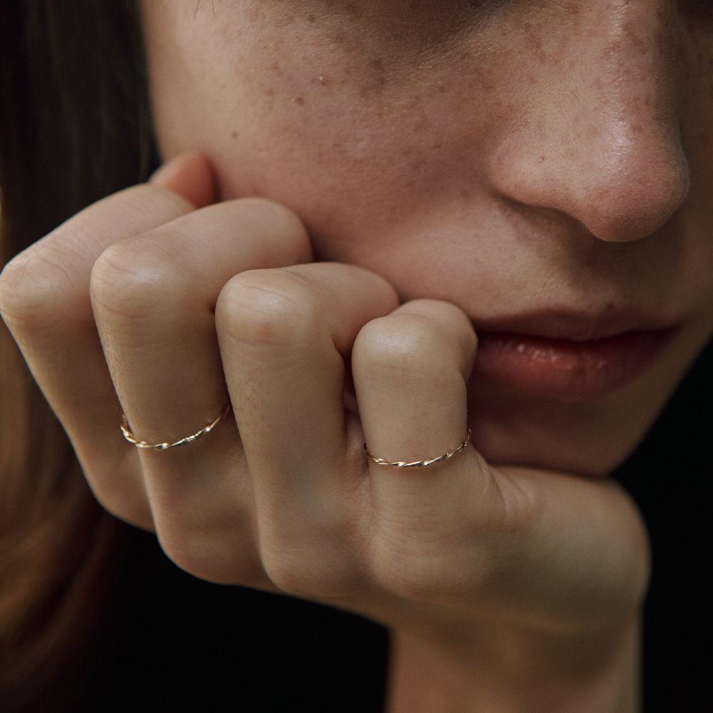 [14k gold] Cinq.k.16 / twist layered ring