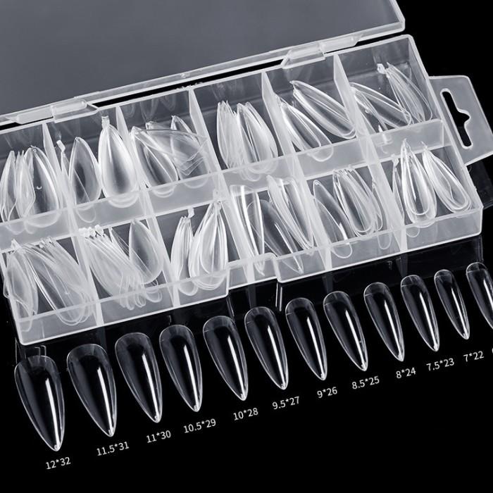 말캉팁 120pcs 폴리 젤 네일 연장 팁 코핀 인조 손톱, 아몬드, 1개
