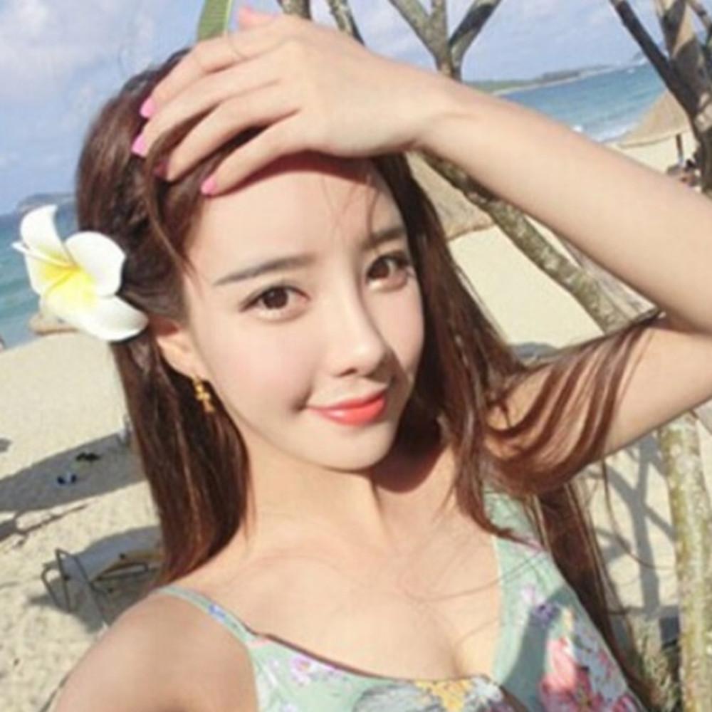 플루메리아 하와이 꽃 핀 [헤어핀 머리핀 플라워 삔 셀프웨딩 하와이안 괌]