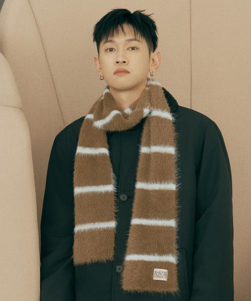 CLASSIC LOGO FLUFFY MUFFLER brown