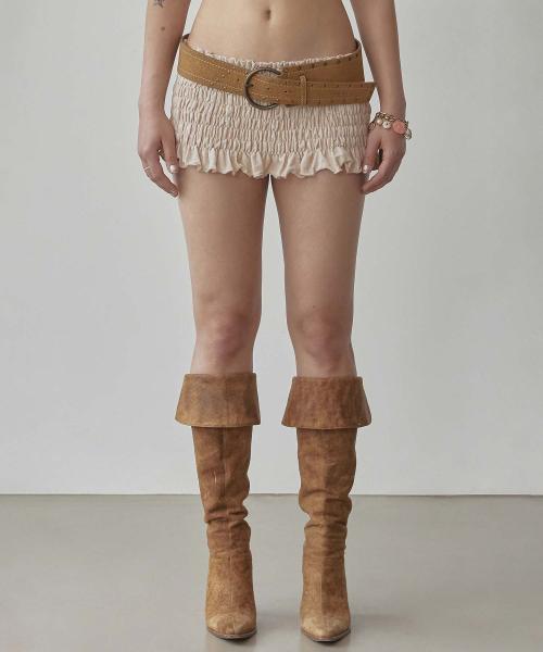 Crinkle Volumer Skort Dusty Beige