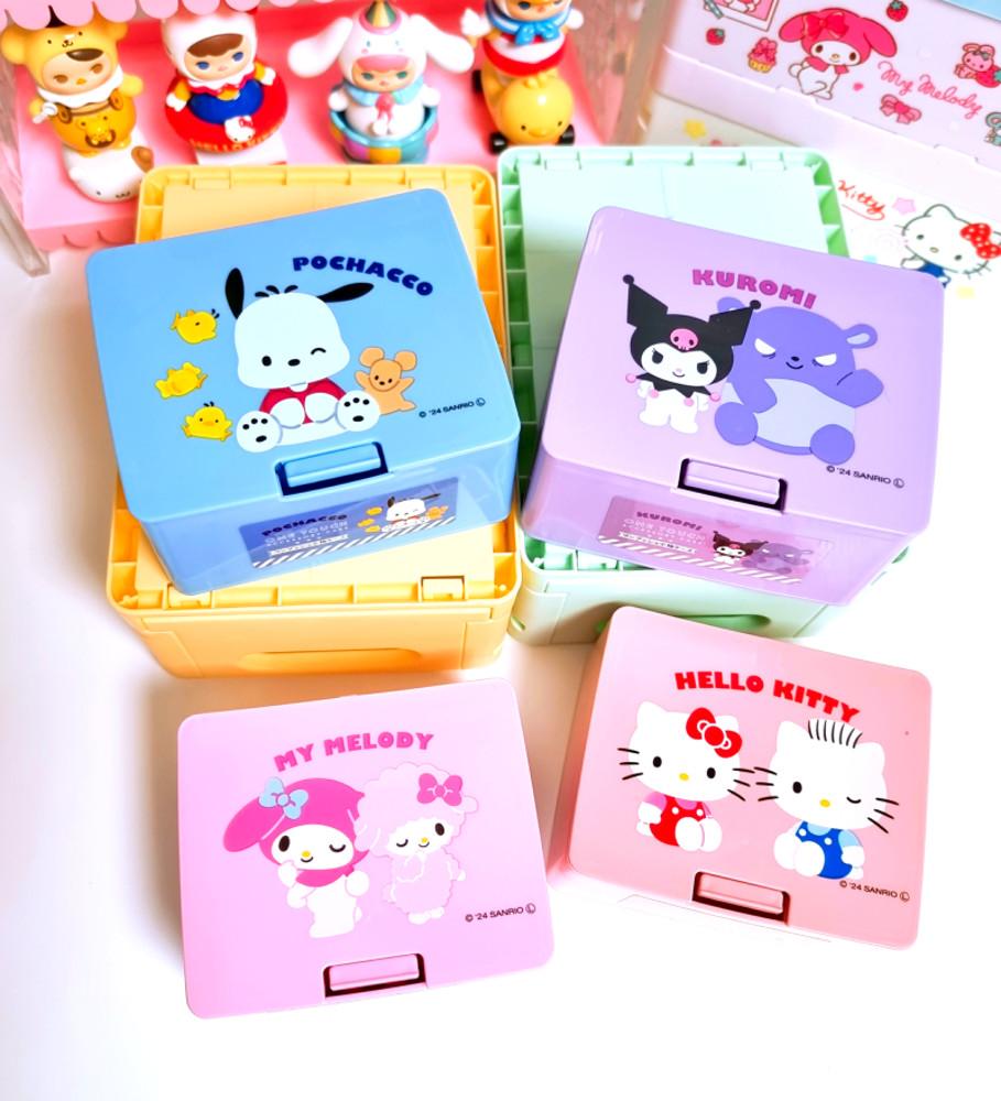 산리오 신상 원터치 보관함 수납 소품 정리함 쿠로미 포차코 헬로키티 마이멜로디 4종