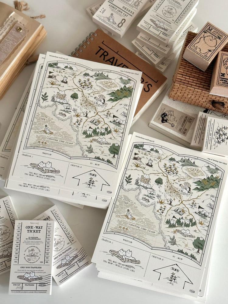 [20시오픈][mewmewbeam] world map 017 postcard