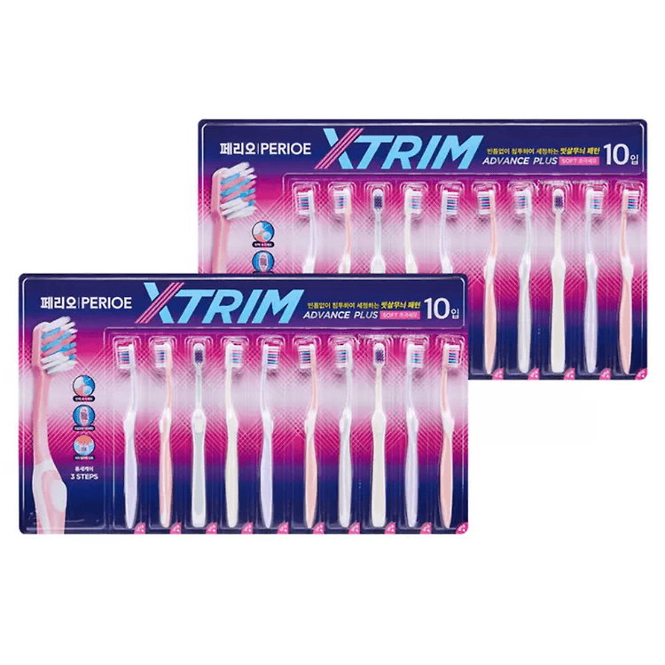 페리오 칫솔 고탄력 초극세모 10개 x 2팩 초미세모 탄력모 익스트림 어드밴스플러스 칫솔